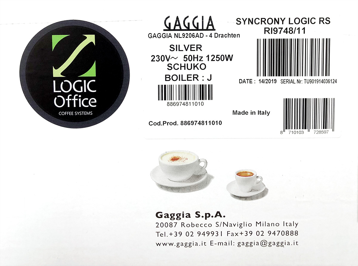 GAGGIA Logic Office Autocappuccino 900g (ГАДЖИА Лоджик Офис Автокапучино)