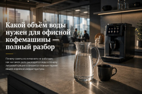 Инфографика по выбору объёма воды для офисной кофемашины. Источник: КОФЕ ЭКСПРЕСС / coffee.spb.ru
