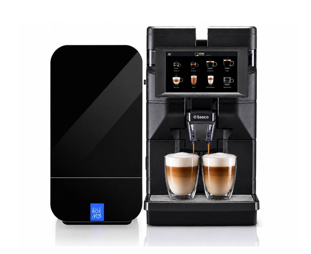 SAECO Magic Professional M3 TOP с профессиональным холодильником для молока. Два капучино за 40 секунд. Источник: КОФЕ ЭКСПРЕСС