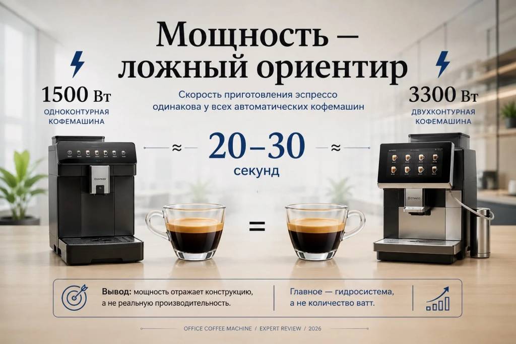 Мощность - ложный ориентир при выборе кофемашины