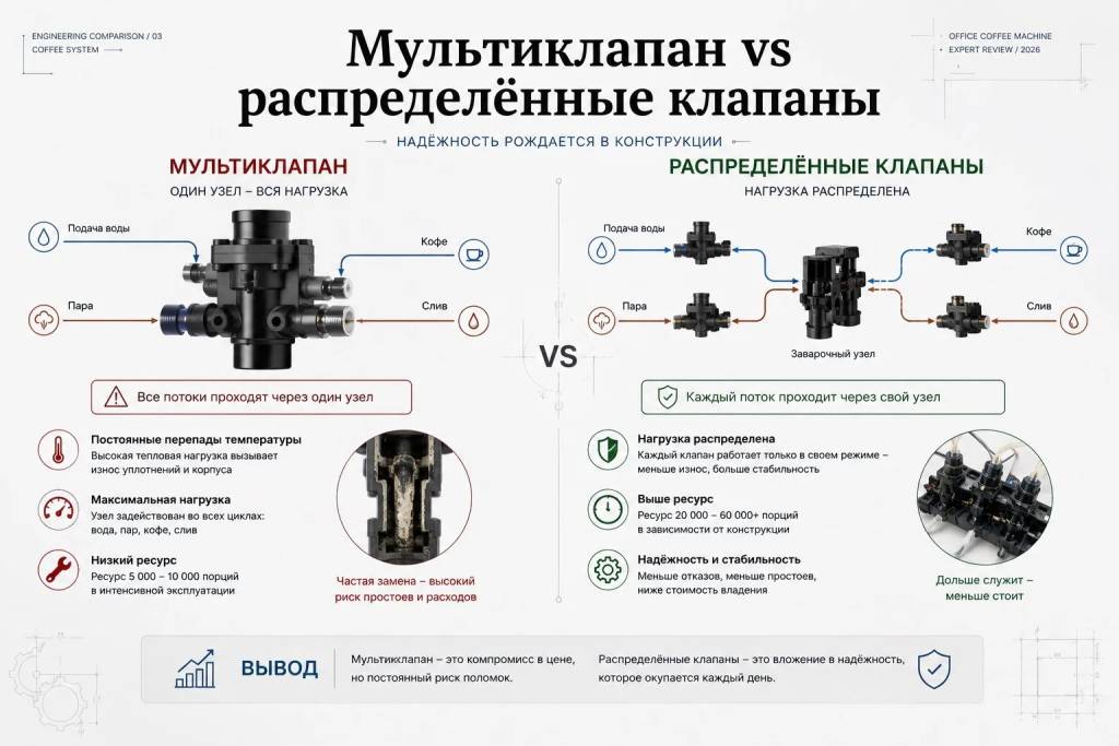 Мультиклапан и соленоидные клапаны кофемашин
