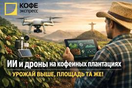 Бразилия внедряет ИИ и дроны на кофейных плантациях для повышения урожайности