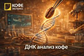 Лабораторное оборудование для ДНК-анализа кофейных зёрен, пробирки и образцы кофе